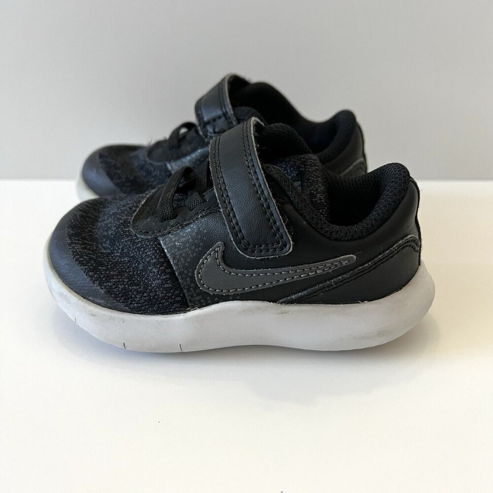Nike Flex Contact Black Walking Athletic Shoes Sneakers 917935 Baby Toddler 6C